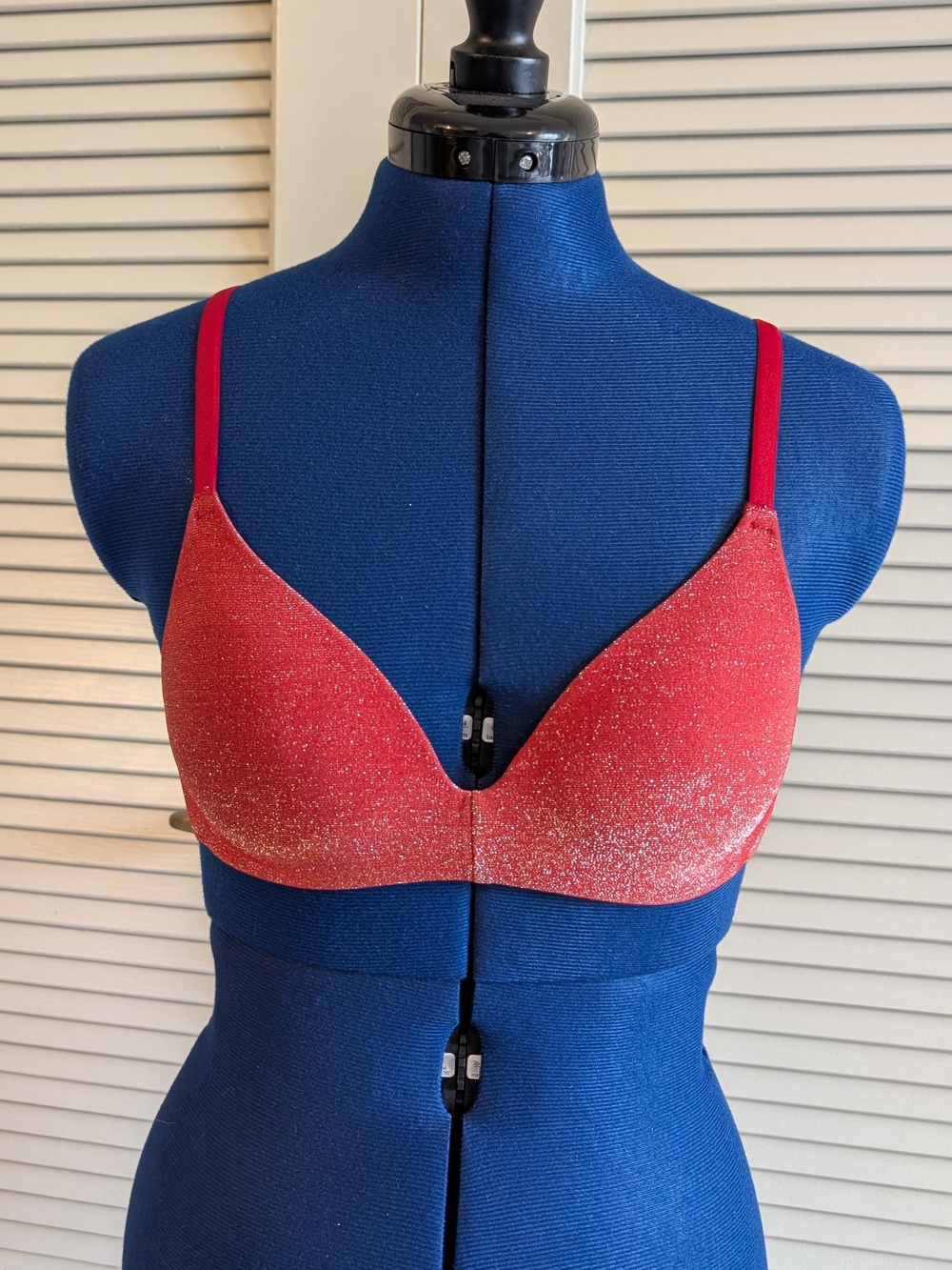 PINK Victoria's Secret Sparkling Red Triangle Bralette